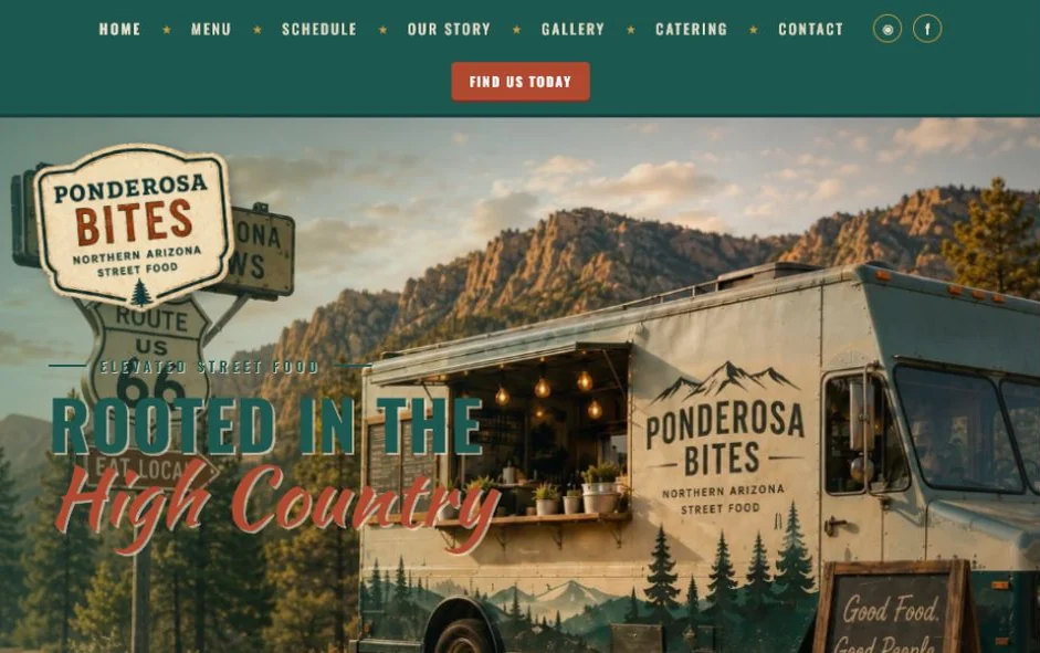 Ponderosa Bites website preview