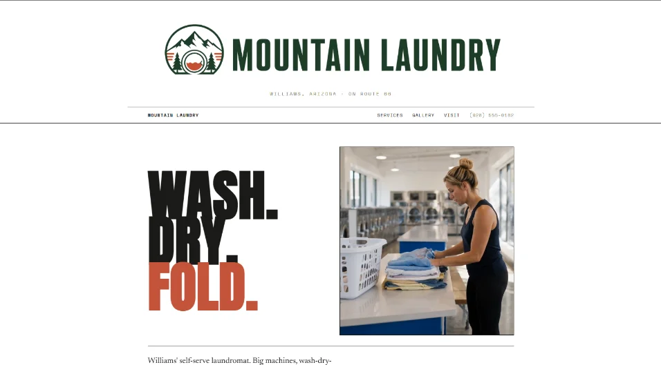 Mountain Laundry website preview