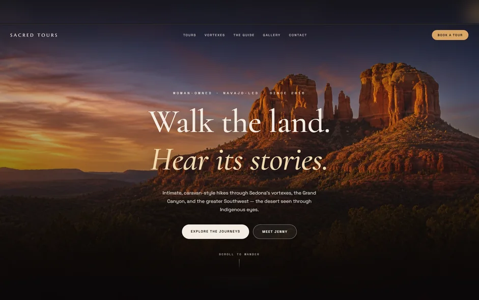 Sacred Tours website preview